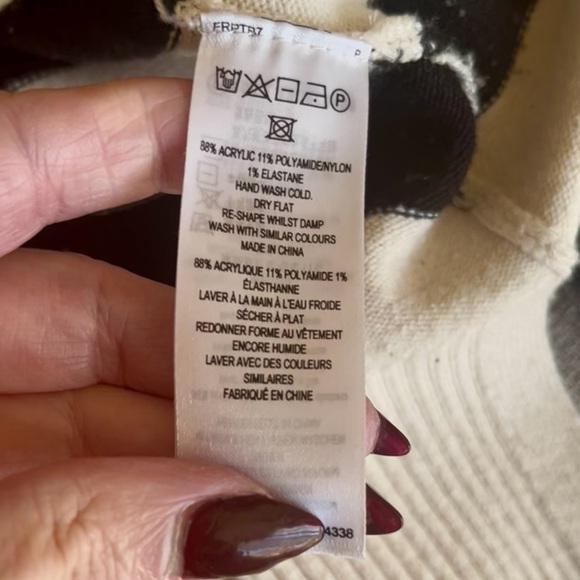 French Connection Cream and Black Striped Knit Top - Picture 8 of 10